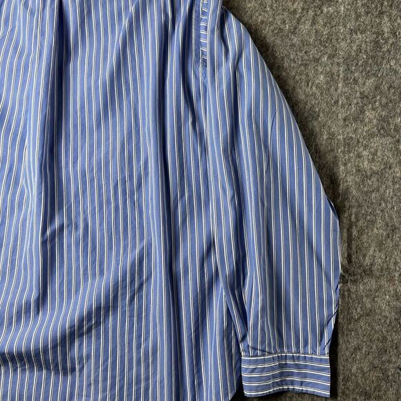 Ralph Lauren Men’s 18 36/37 Blue Stripe Shirt Long Sleeve Classic Fit Button - Picture 10 of 10